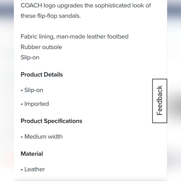 Coach Monogram Logo Leather Flip-Flop Sandals main image 4